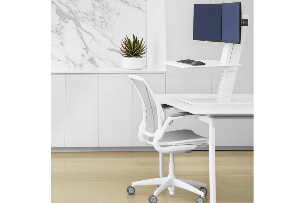 Dual monitor QuickStand Eco sitstand station Distrimar